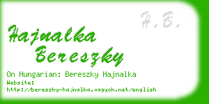 hajnalka bereszky business card